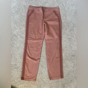 Garnet Hill Embroidered Chinos